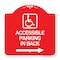 Signmission Accessible Parking on Right Arrow W/ Graphic, Red & White Aluminum Sign, 18" x 18", RW-1818-24355 A-DES-RW-1818-24355 - alternate 1
